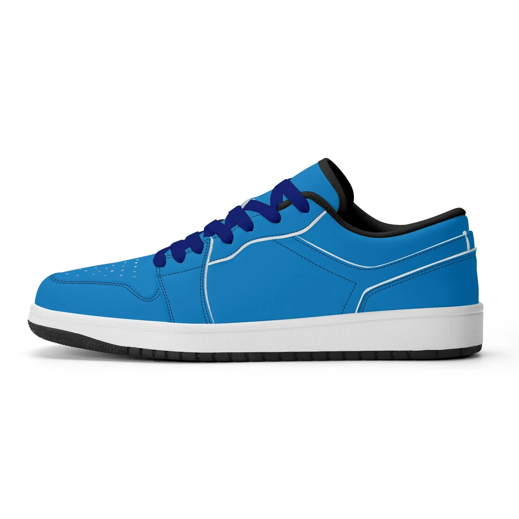 Navy Blue Low Top Leder Sneaker für Herren