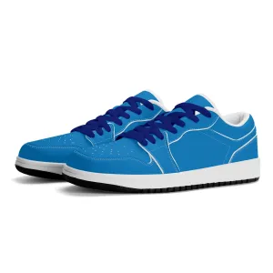Navy Blue Low Top Leder Sneaker für Herren
