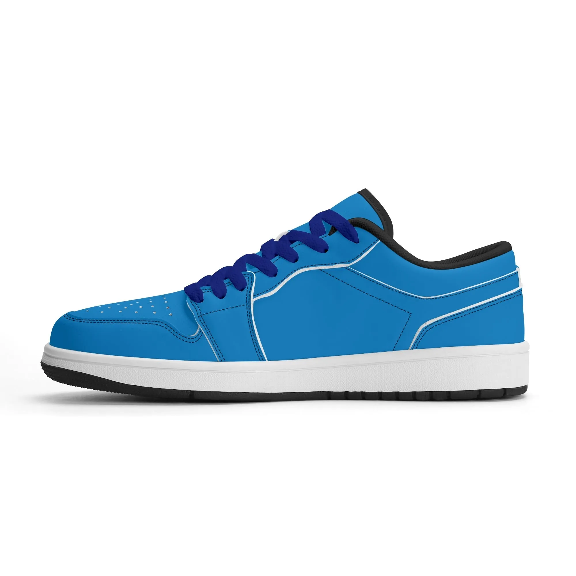 Navy Blue Low Top Leder Sneaker für Herren