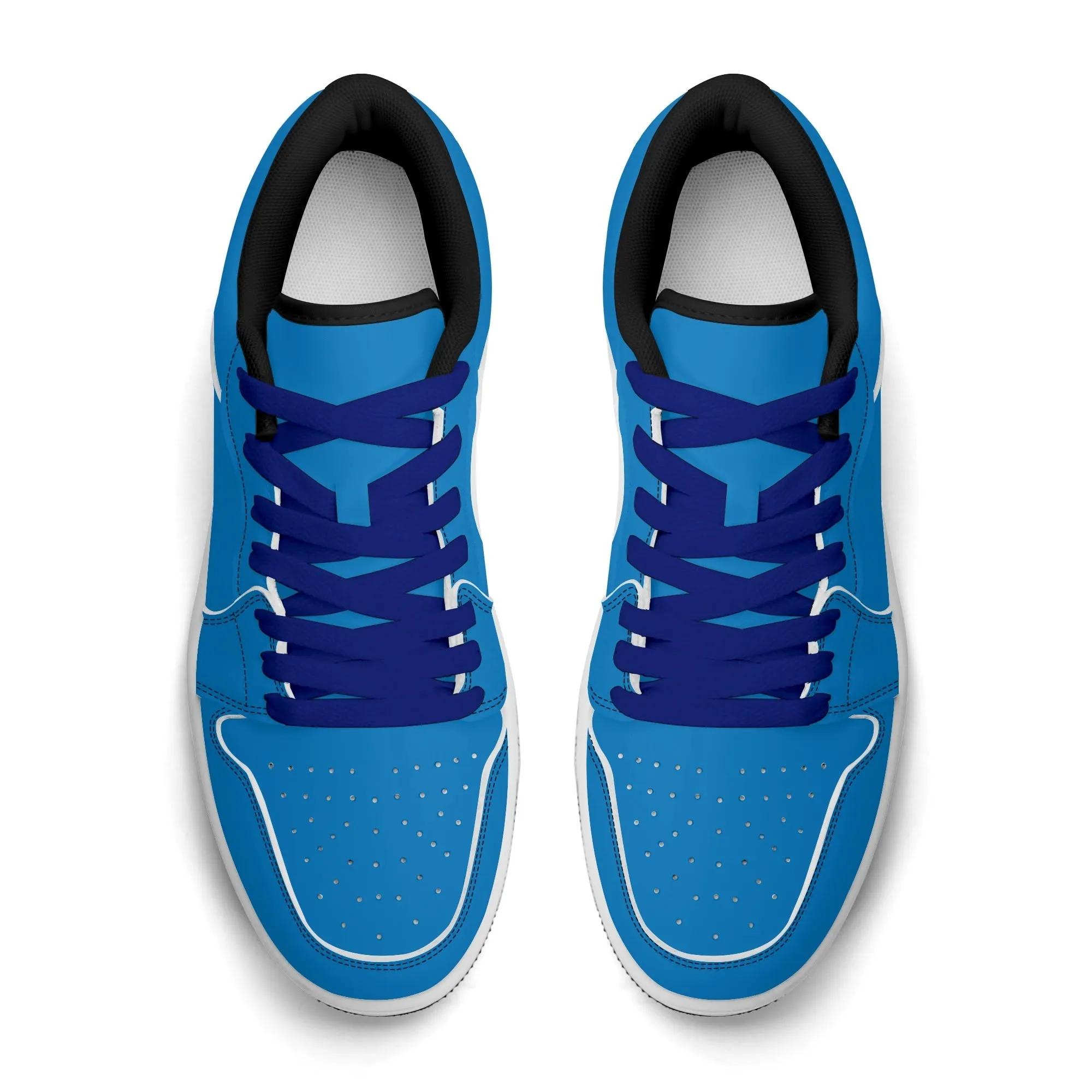Navy Blue Low Top Leder Sneaker für Herren