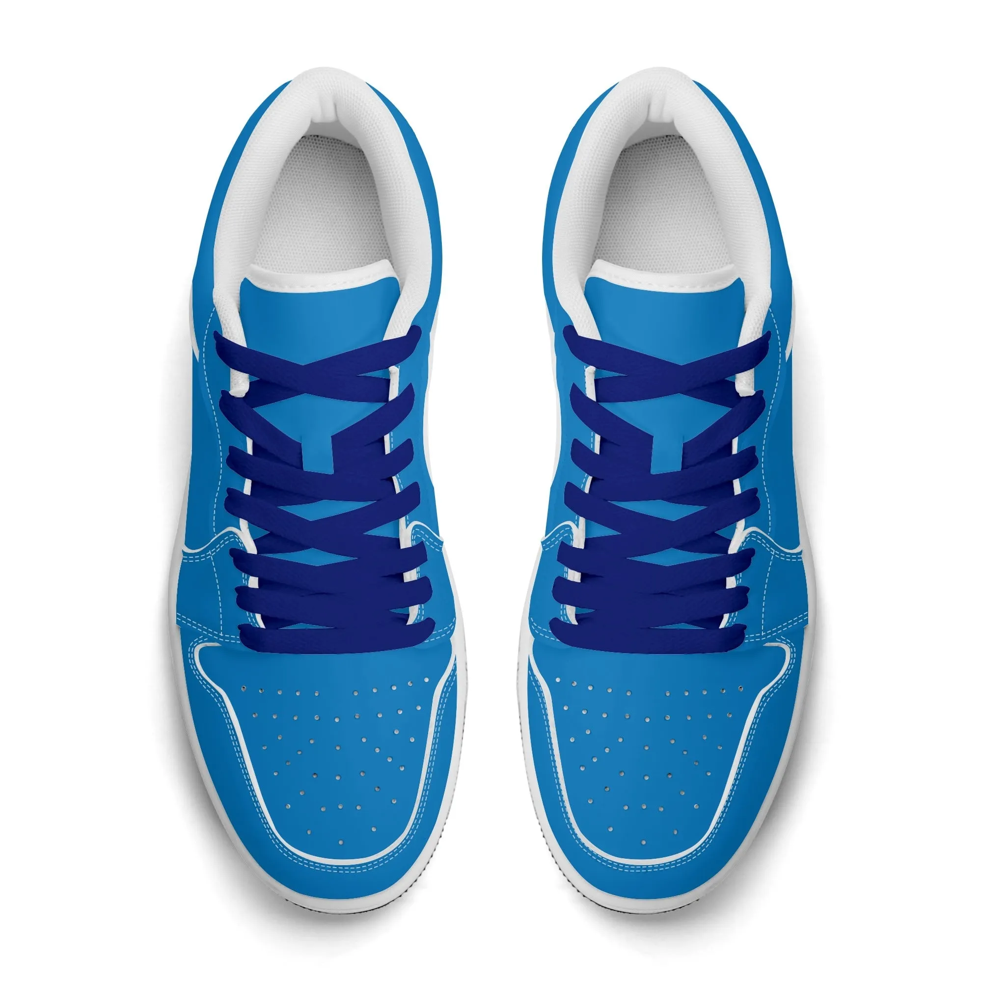 Navy Blue Low Top Leder Sneaker für Herren