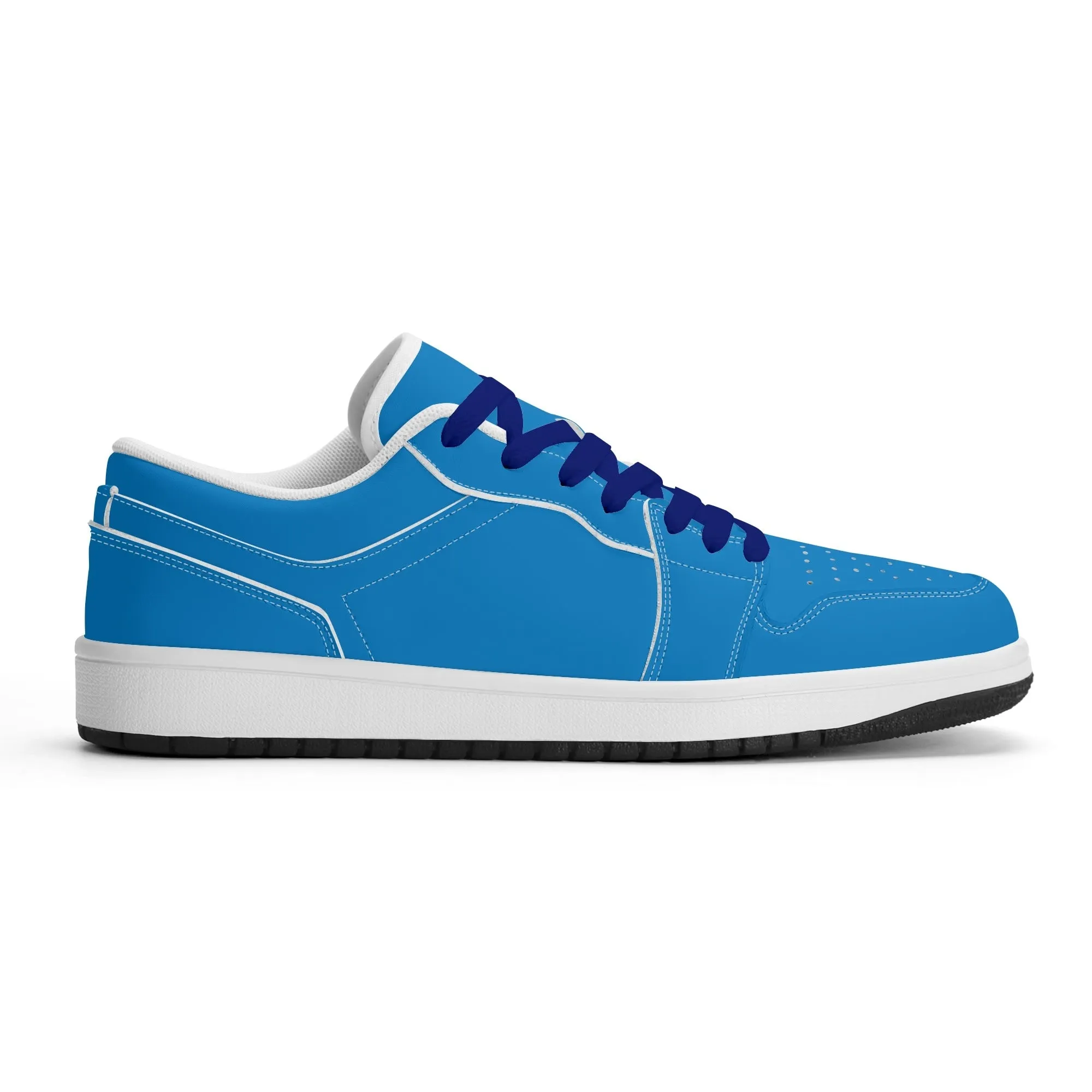 Navy Blue Low Top Leder Sneaker für Herren