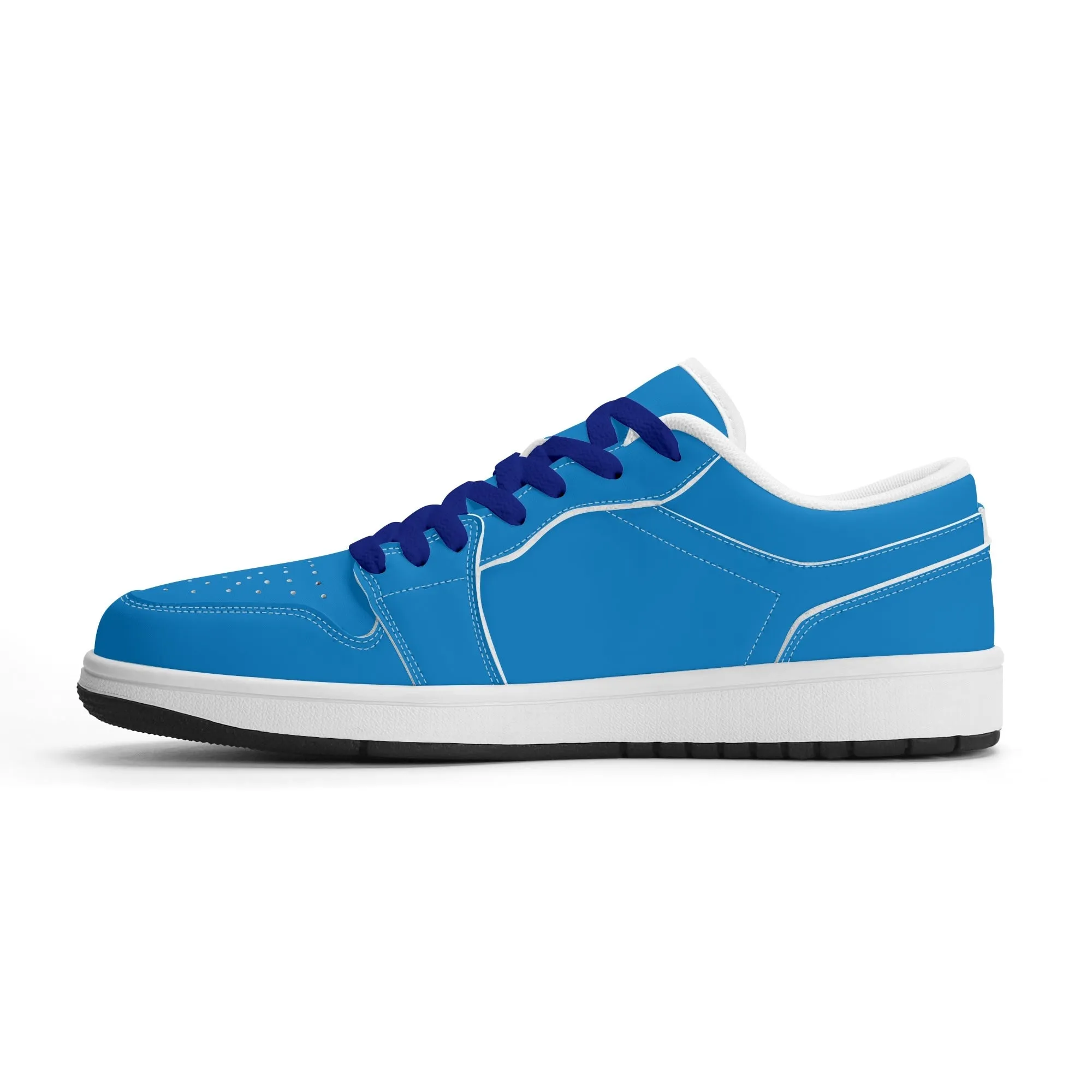 Navy Blue Low Top Leder Sneaker für Herren