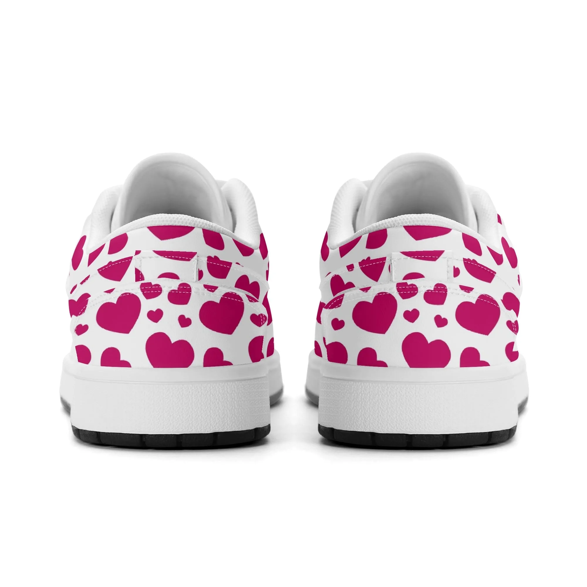 Pink Hearts Low Top Leder Sneaker für Herren