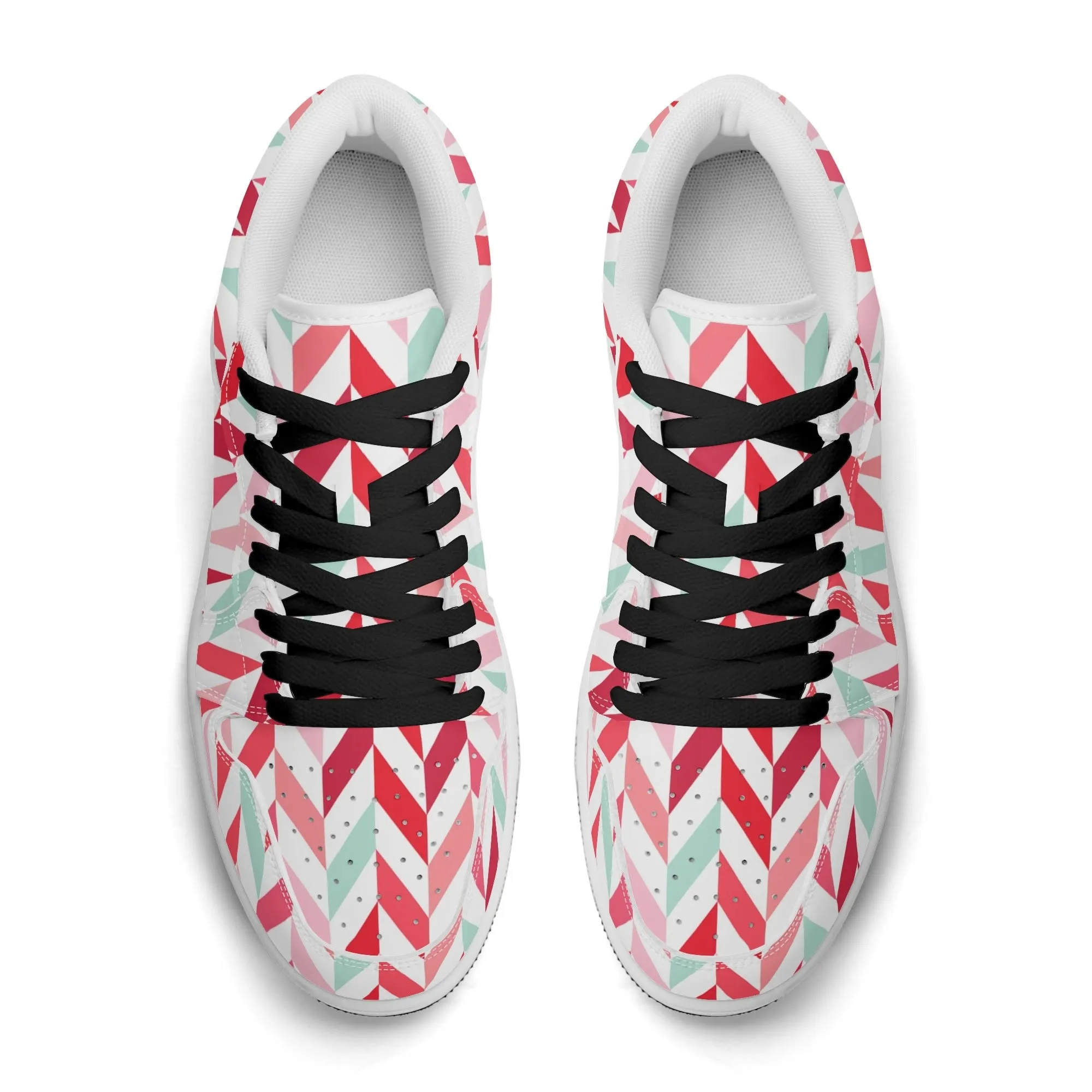 Pink Lines Low Top Leder Sneaker für Damen