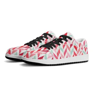 Pink Lines Low Top Leder Sneaker für Damen