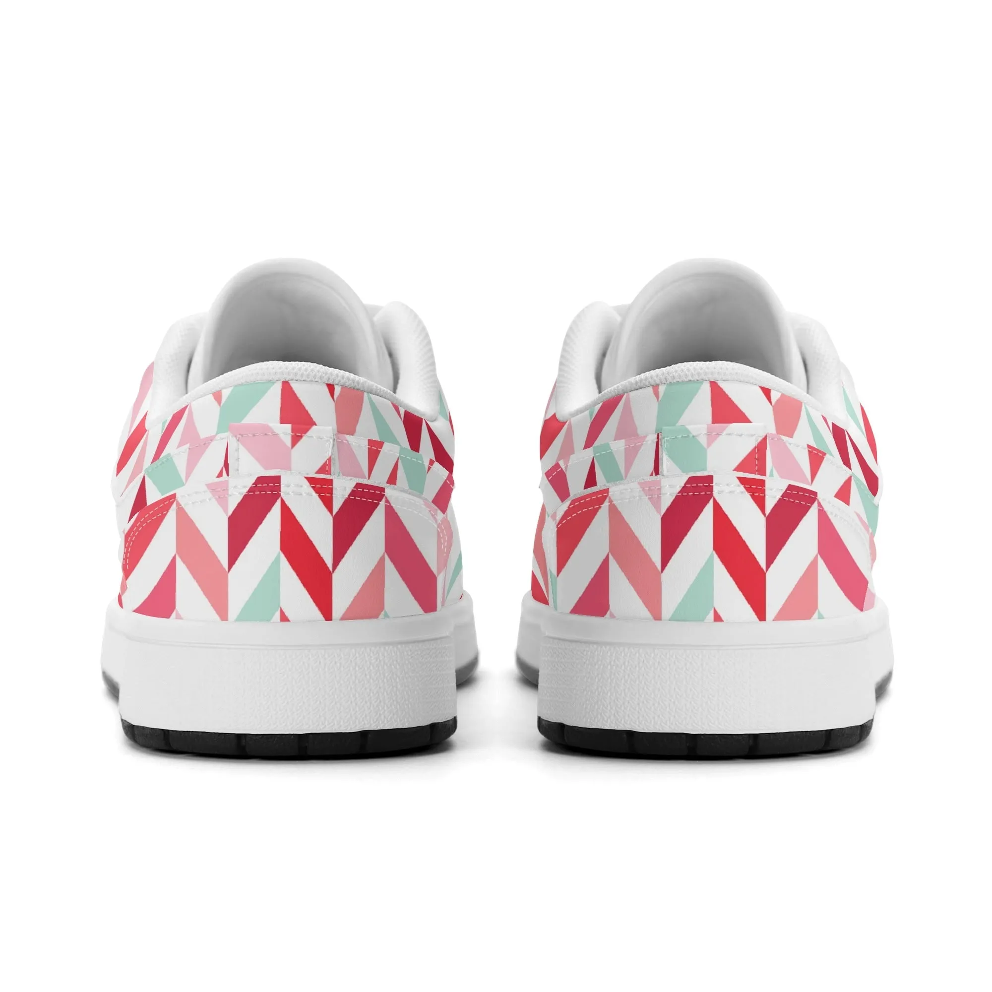 Pink Lines Low Top Leder Sneaker für Damen