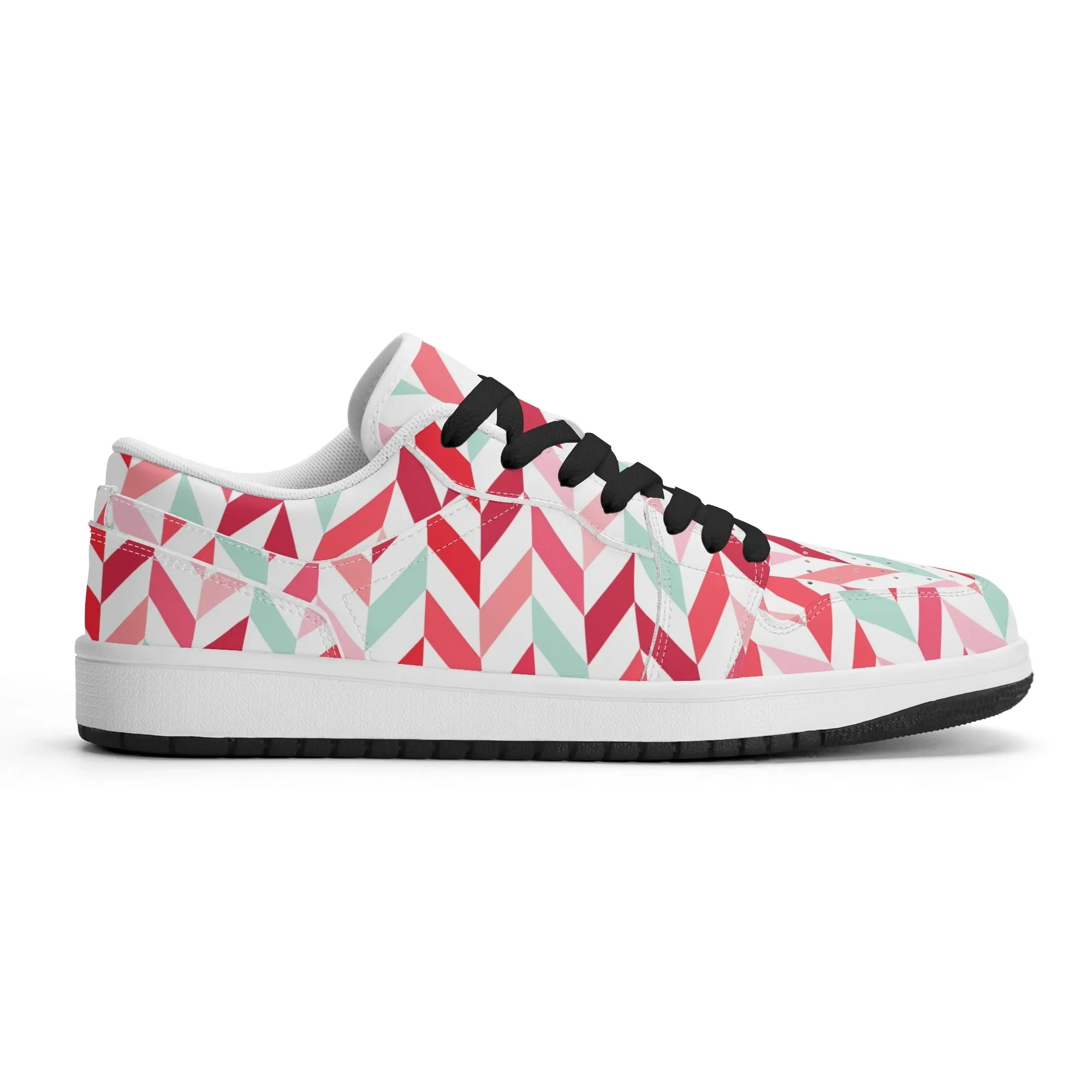 Pink Lines Low Top Leder Sneaker für Damen