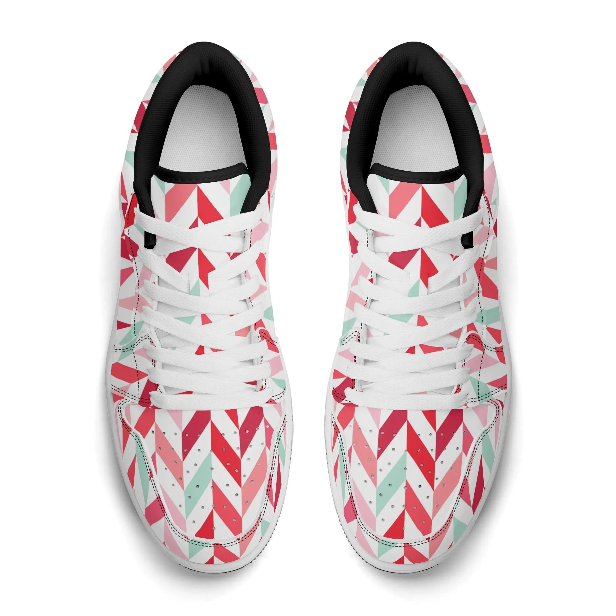 Pink Lines Low Top Leder Sneaker für Damen