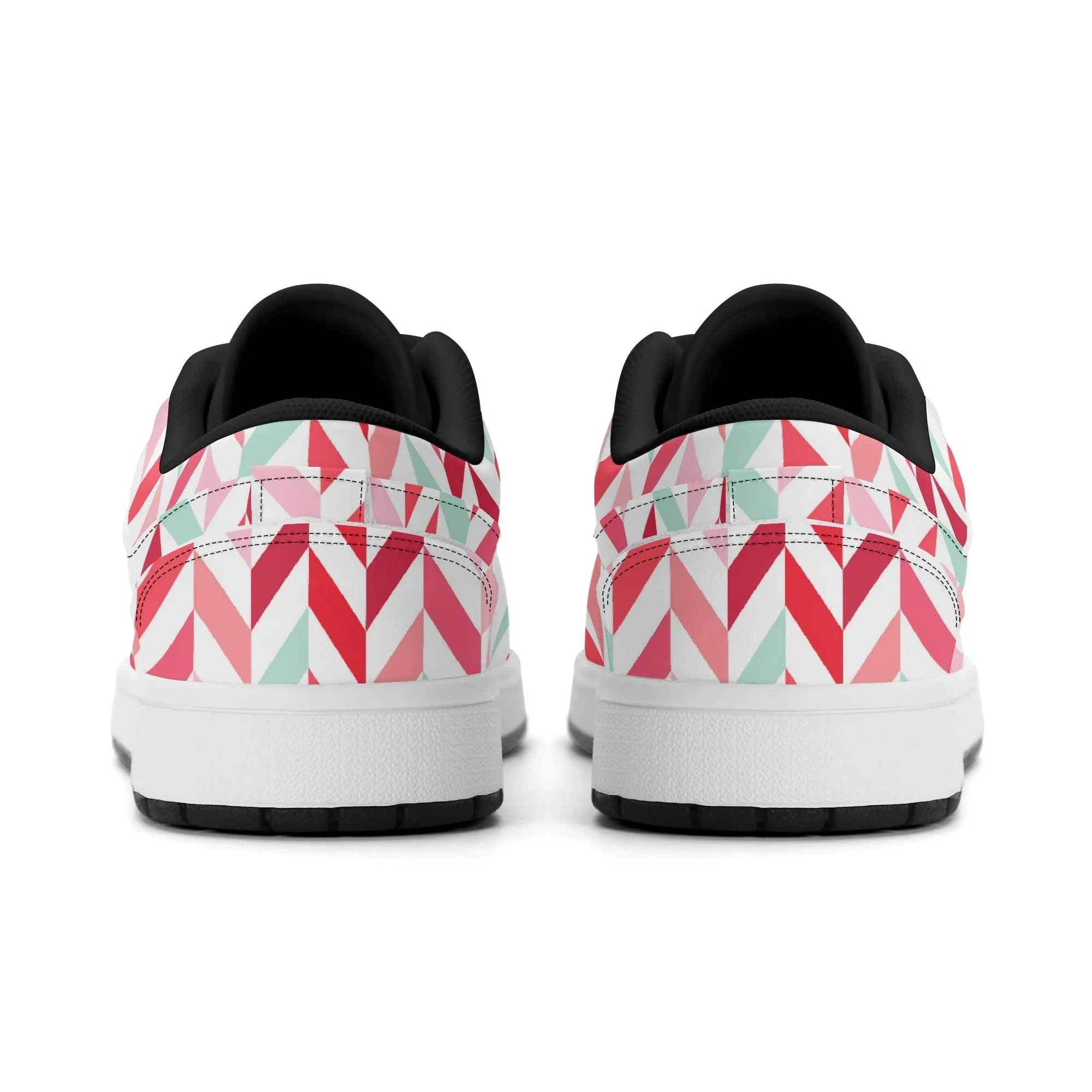 Pink Lines Low Top Leder Sneaker für Damen