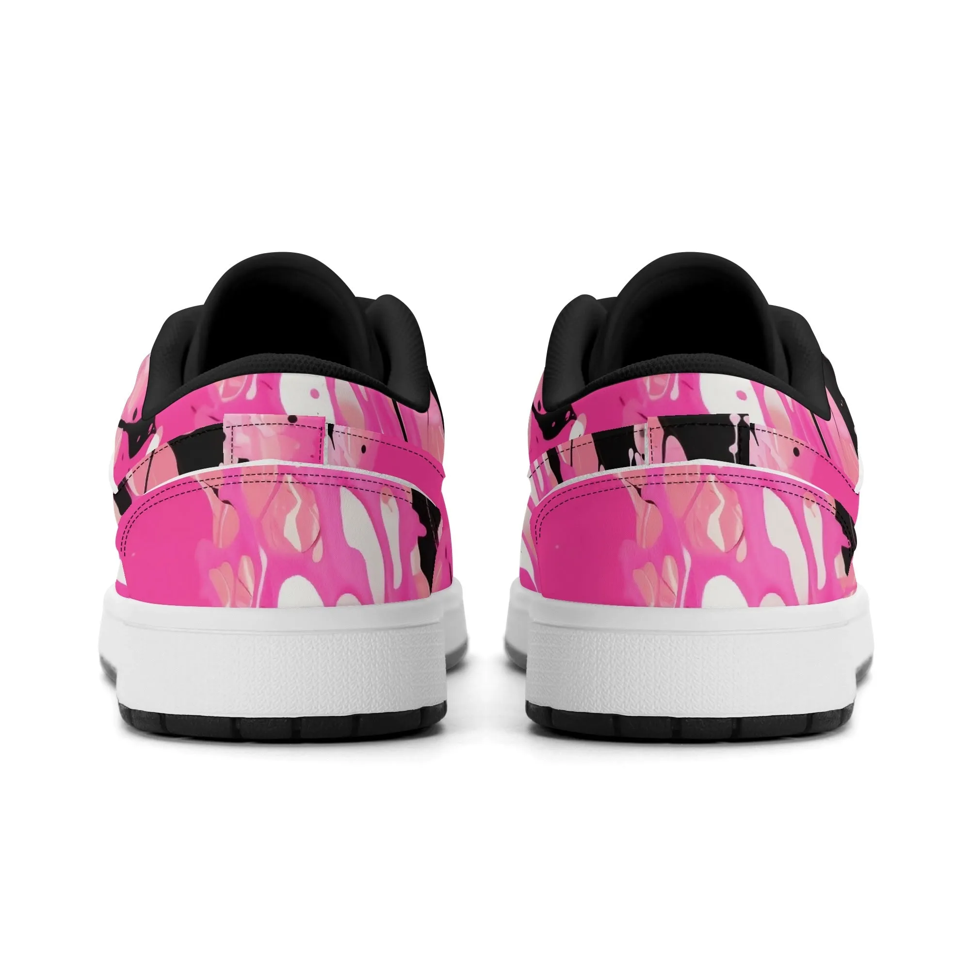 Pink Splash Low Top Leder Sneaker für Herren
