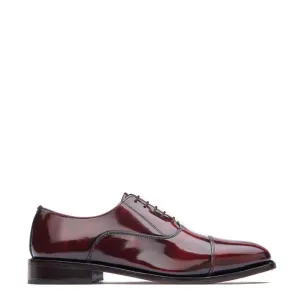 Plain Shiny Leather Cap-Toe Oxford Shoes