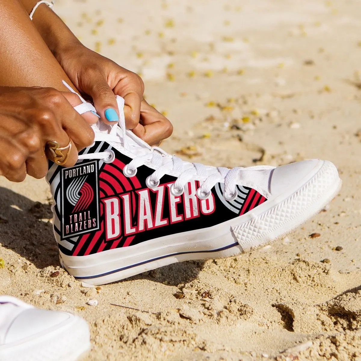 portland trail blazers ladies high top sneakers