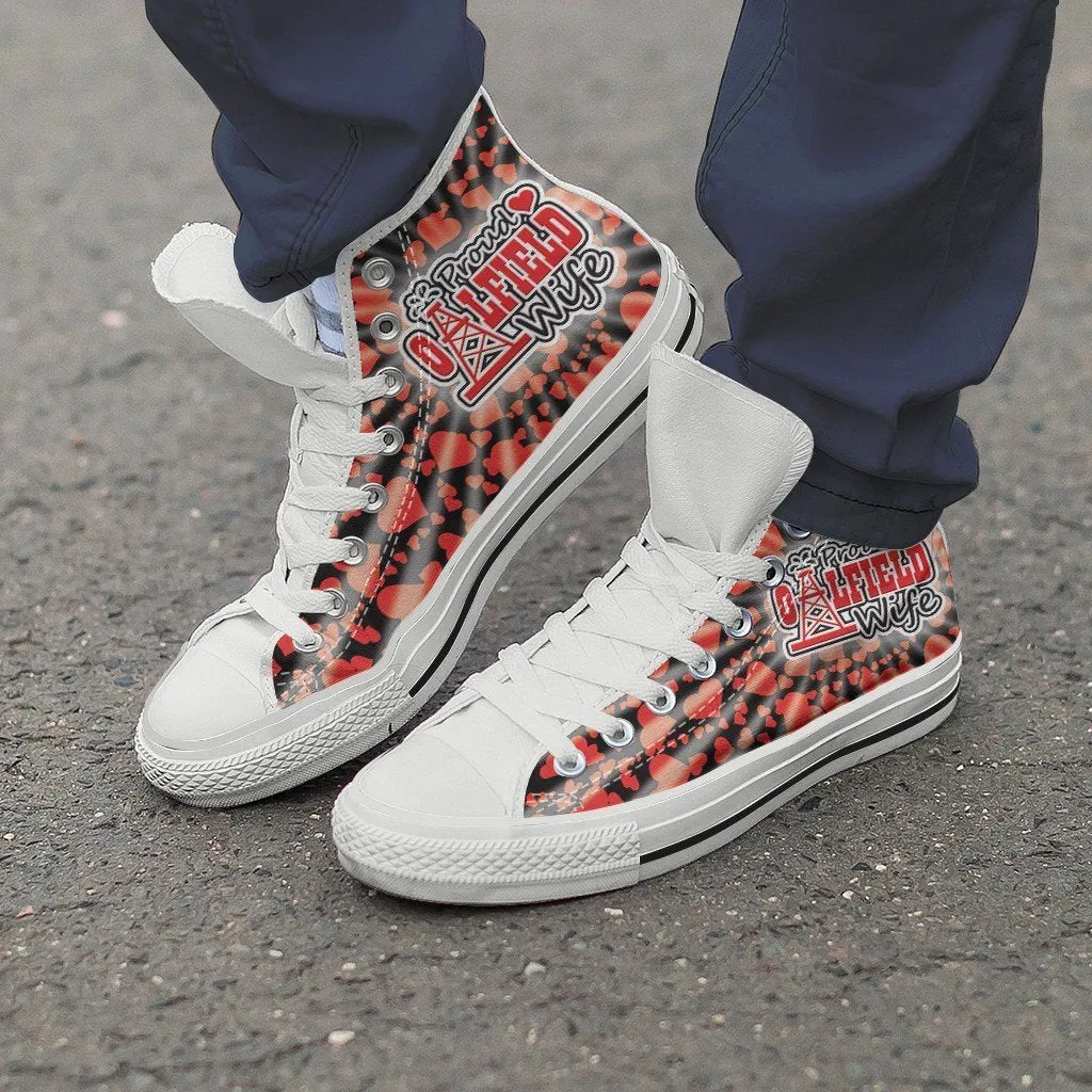 proud oilfield wife ladies high top sneakers