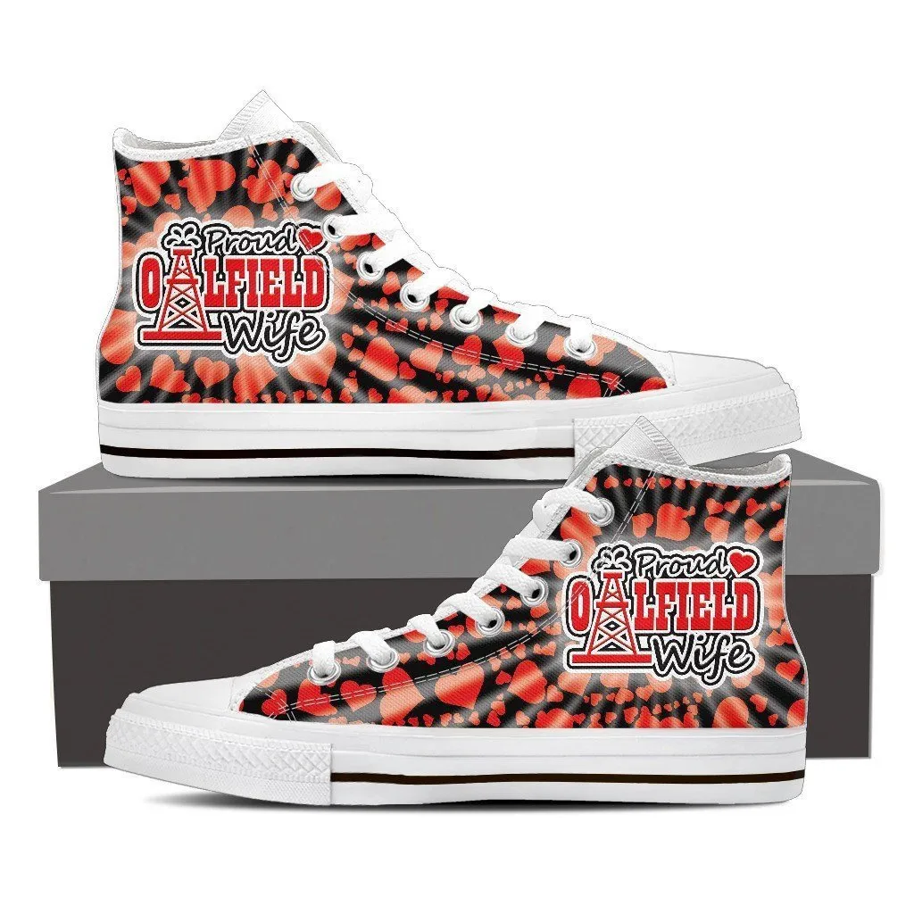 proud oilfield wife ladies high top sneakers