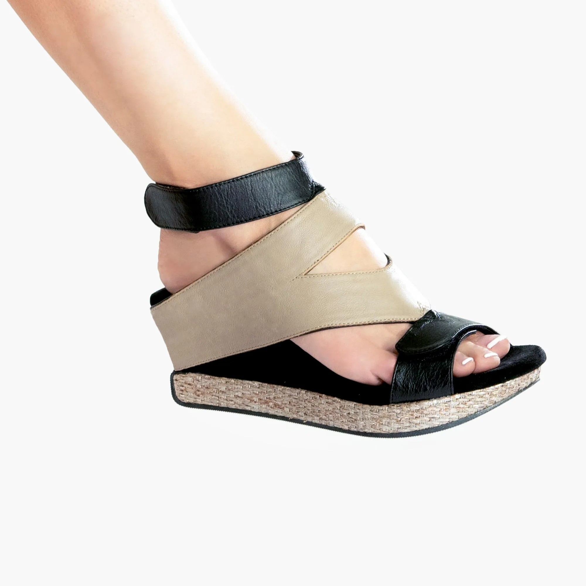 "As is" Olivia 2 - Taupe flips to Black - 4 Way Sandal