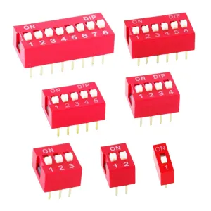Red | 2V | 10Pcs/Lot Dip Switch Slide Type Red 2.54Mm Pitch 2 Row Toggle Switches Dial 1P 2P 3P 4P 5P 6P 8P 7P 10P 12P New 2025 High for Reliable Electronic Component