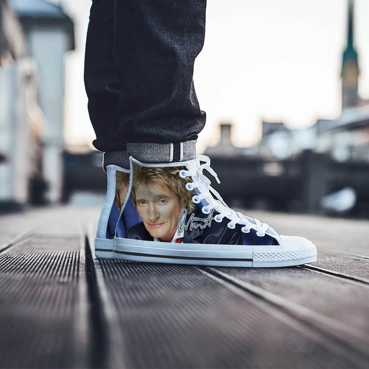 rod stewart mens high top sneakers