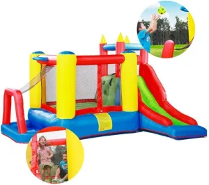ROLTIN Children's Inflatable Castle Home Trampoline Children Playground Toys Basketball Slide Toy Outdoor Square Large Amusement Park Castle Toys