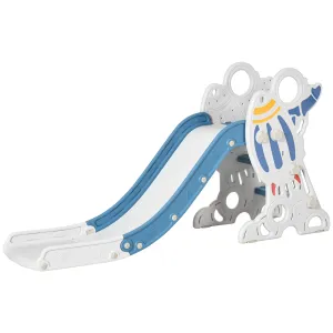 Rootz Children's Indoor Slide - Toddler Slide - Kid's Slide - Safe Play with Non-Slip Steps - 157L x 46.5W x 80H cm - Blue Rocket Theme