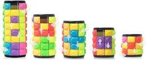 R.Y.TOYS Fidget Toy,Magic Cube Puzzle,Brain Teasers for Adults,Cylinder Rotate&Slide Logic Restless Hand Game,Trick Puzzle,Gift for Kids Child(8 Colors x 3/4/5/6/8 Layers)