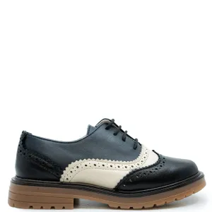 Sonatina Navy Cream Wingtip Oxford
