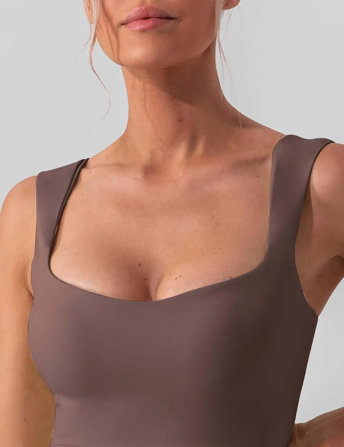 Square Neck Tennis Dresses for Women Golf Dress with Built-in Shorts Bra with Pockets for Athletic Sports Workout