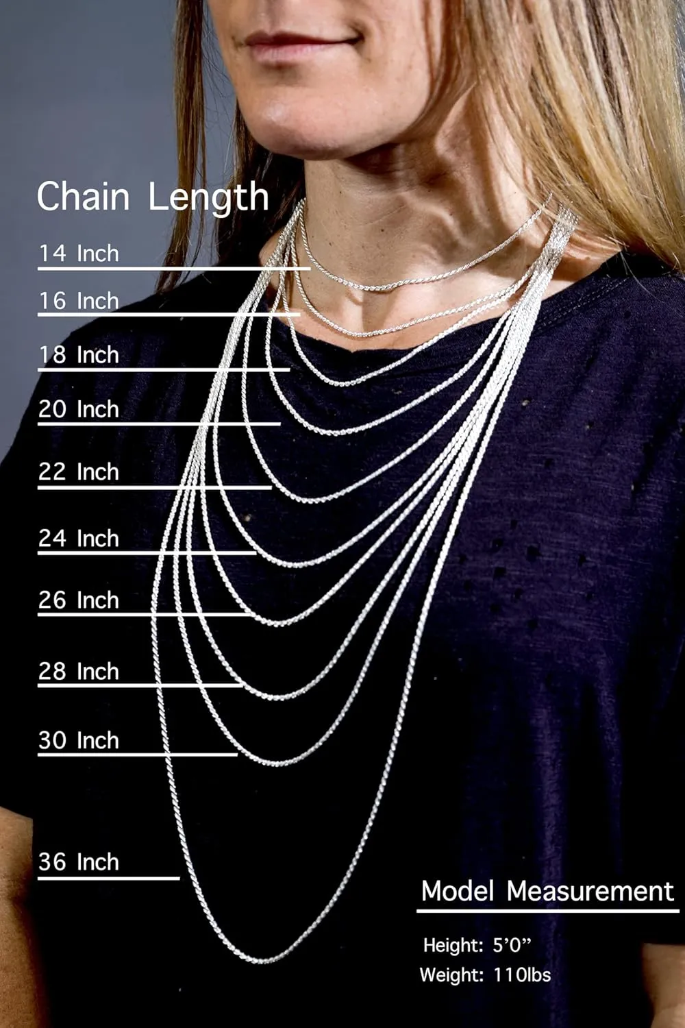 Sterling Silver Diamond-Cut Rope Chain 1.1mm 1.5mm 1.7mm 2mm 2.5mm Solid 925 Italy New Necklace