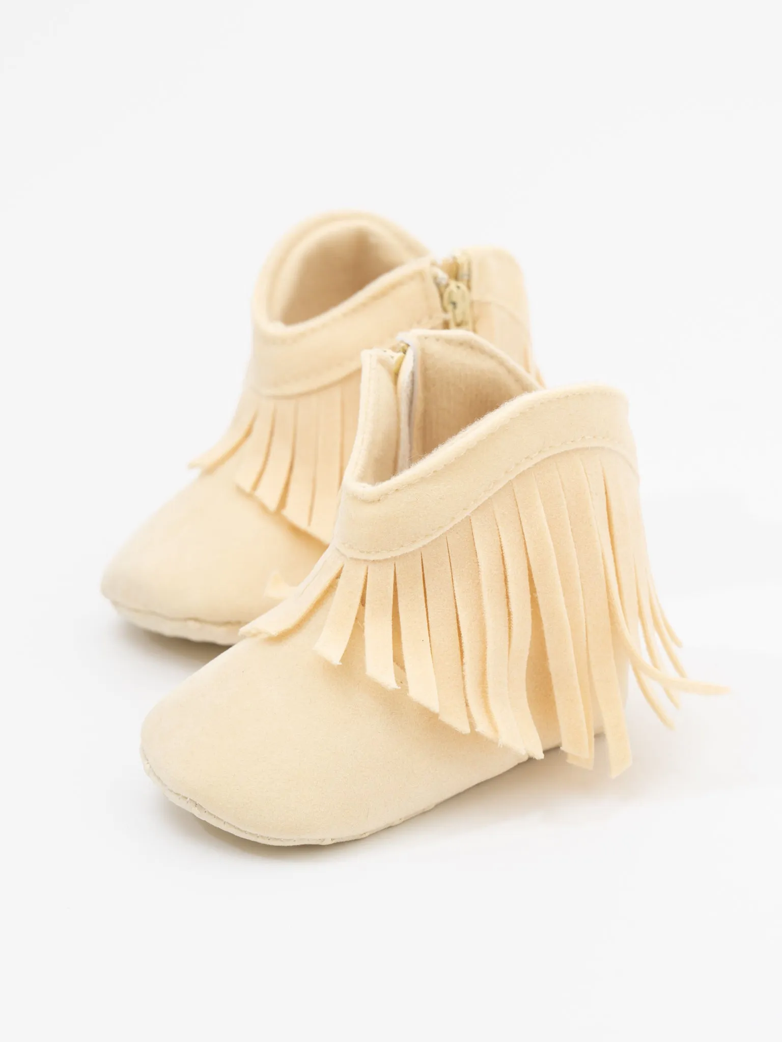 Suede Fringe Moccasin Boots for Baby