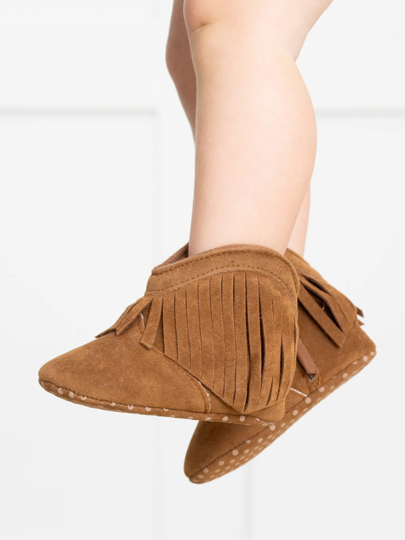 Suede Fringe Moccasin Boots for Baby