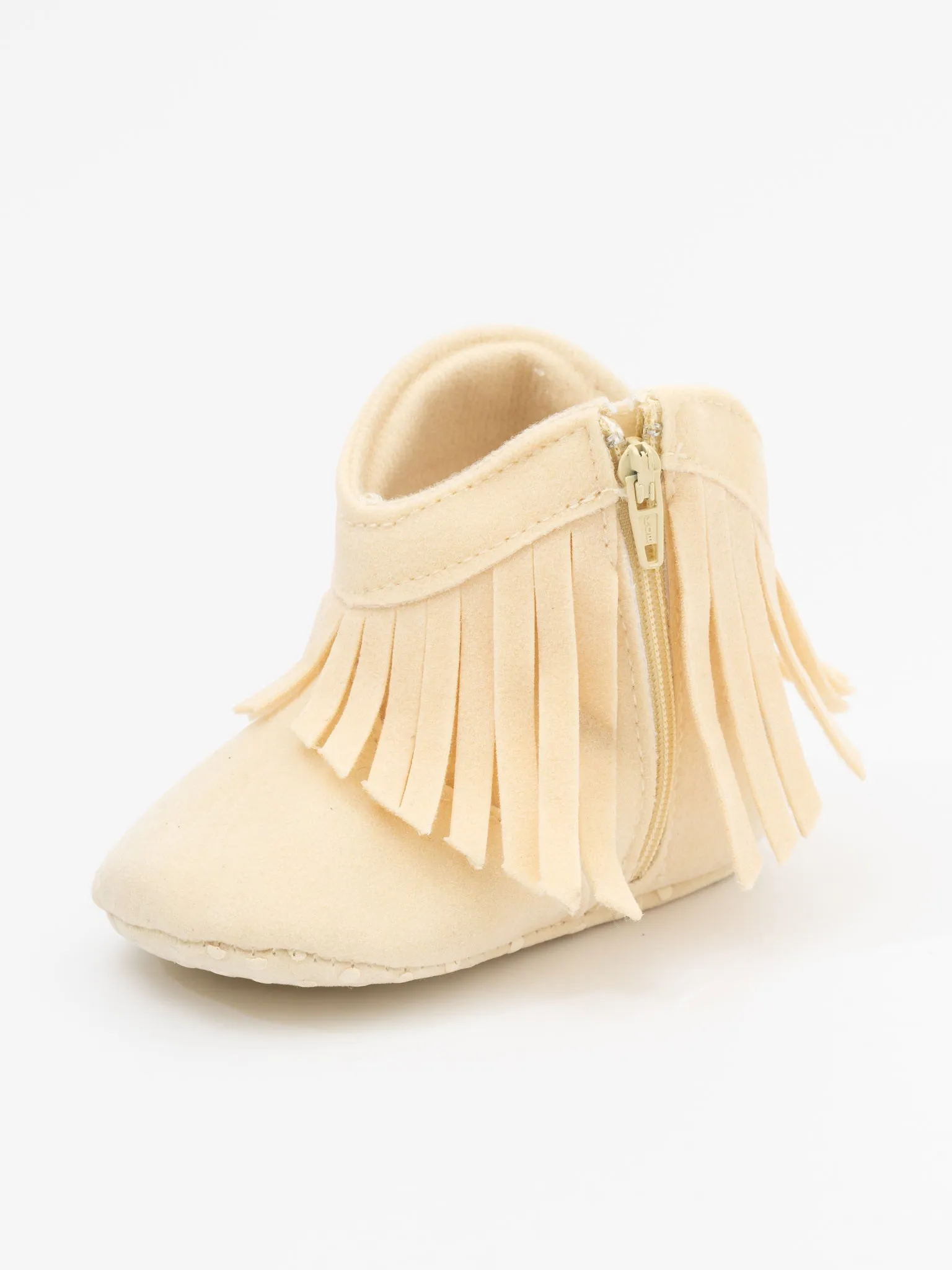 Suede Fringe Moccasin Boots for Baby