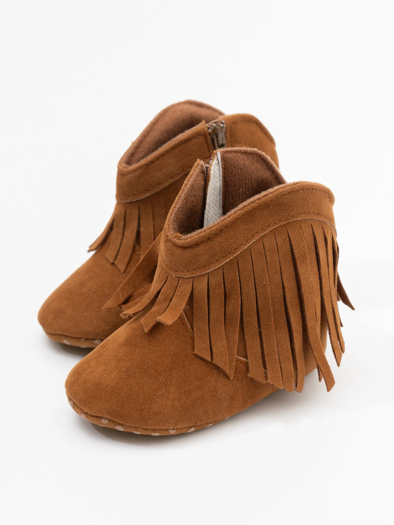 Suede Fringe Moccasin Boots for Baby