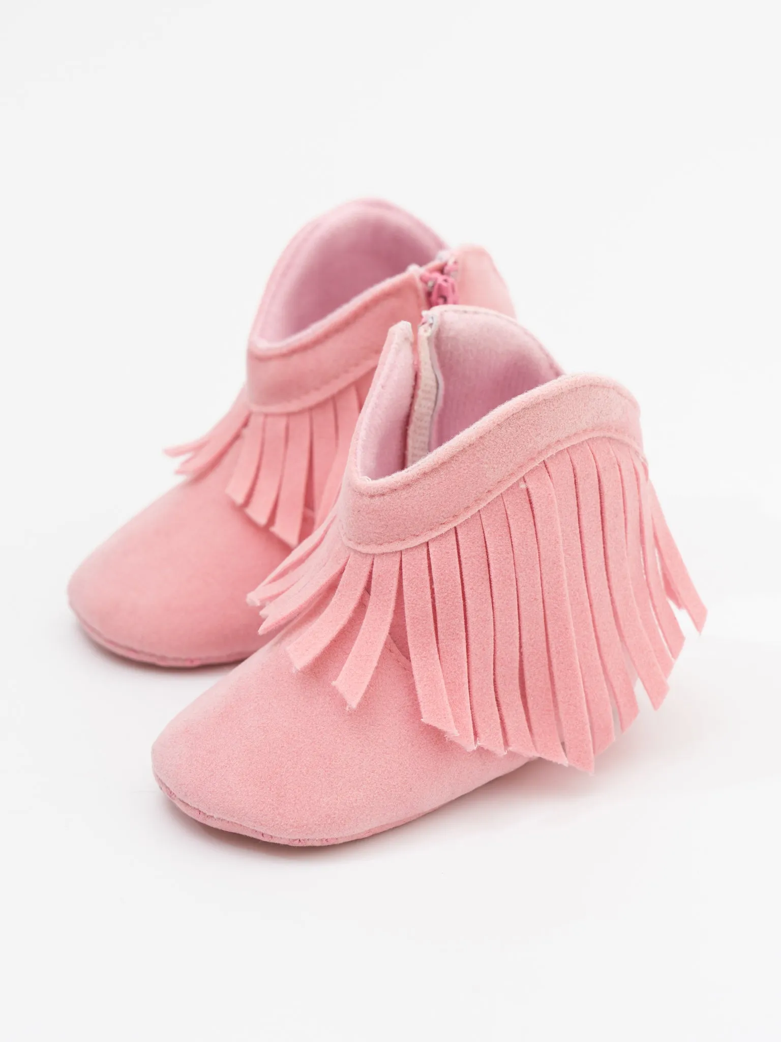 Suede Fringe Moccasin Boots for Baby