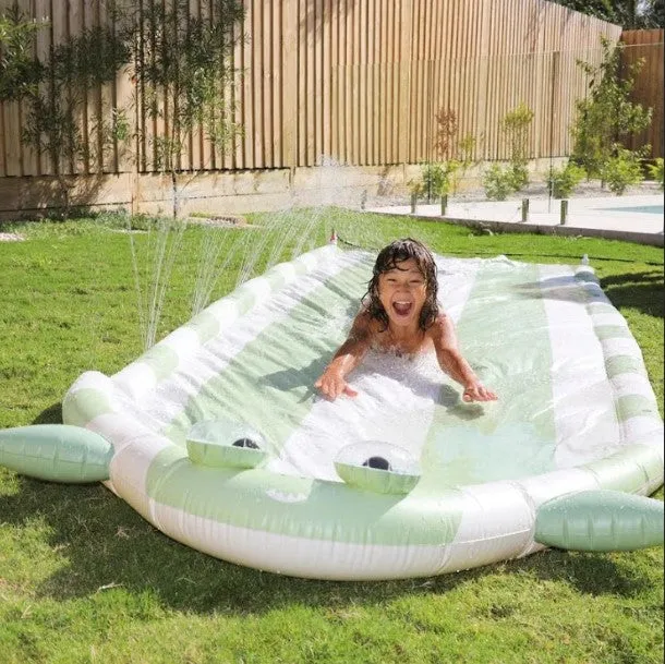 SUNNYLiFE Khaki color inflatable Slip and Slide Shark