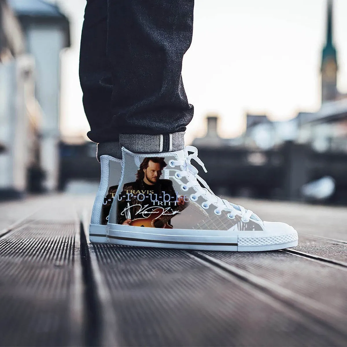 travis tritt mens high top sneakers