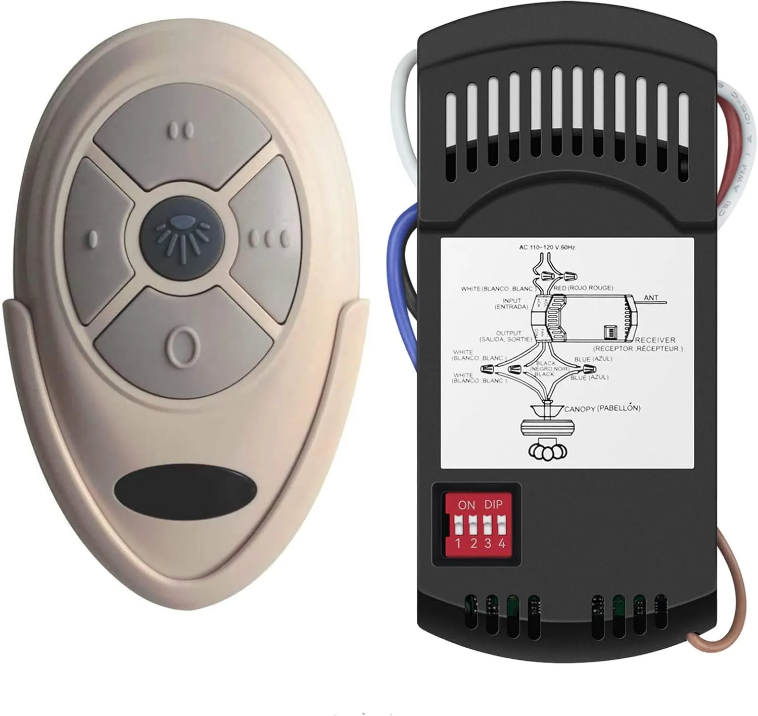 Universal Ceiling Fan Remote Control Kit Dimmable, Replacement for Hampton Bay, Hunter,Allen Roth Kichler, FAN-28R L3HFAN35T1 FAN-35T1 L3HFAN35T FAN-35T KUJCE9603 UC7202T CHQ7202T