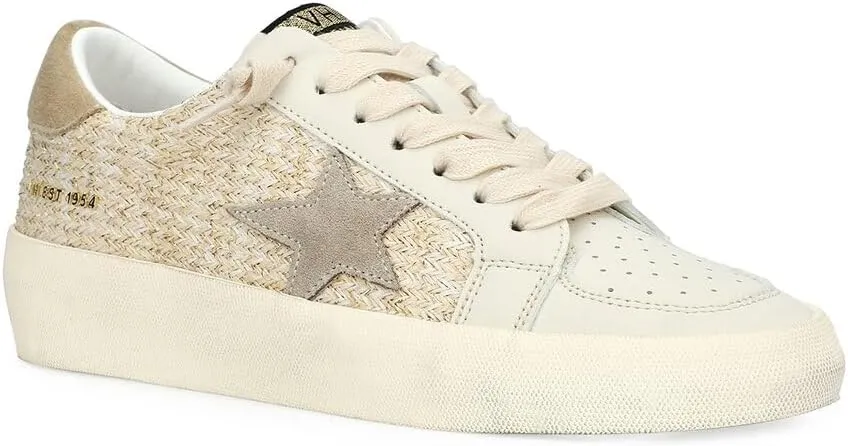 VINTAGE HAVANA Women's Reflex Sneaker, Natural/Gold, 6