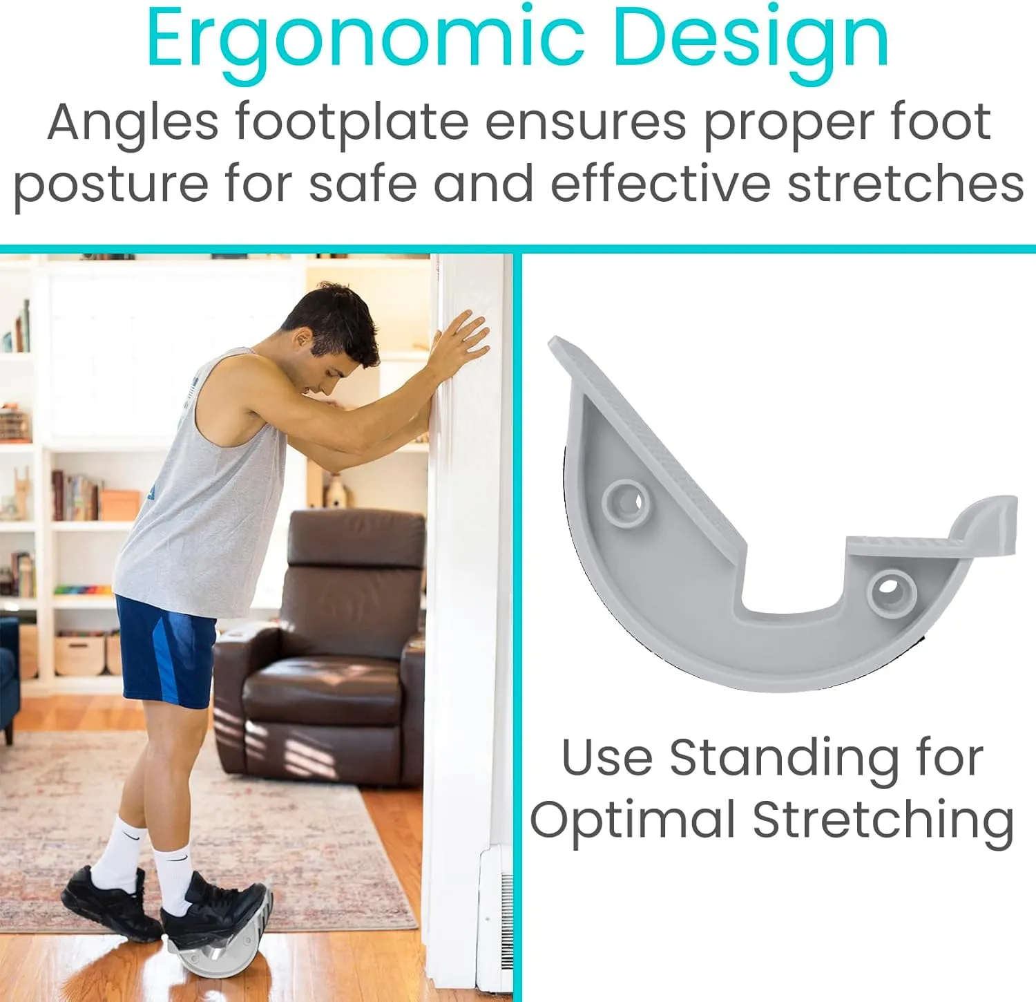 Vive Foot Rocker - Calf Stretcher for Achilles Tendinitis, Heel, Feet, Shin Splint, Plantar Fasciitis Pain Relief - Stretches Strained Leg Muscle - Ankle Wedge Stretch Improves Flexibility